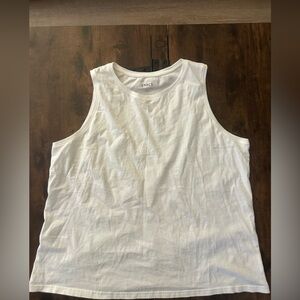 Pact White Crewneck Tank Top